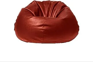 Wavy Comfy Leather Bean Bag, Medium, Red