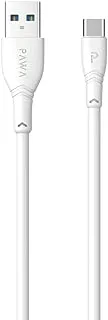 كابل Pawa PVC USB-A إلى Type-C 3A 1.2M - أبيض