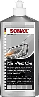 SONAX POLISH+WAX COLOR GRAY (500 مل) - ينعم التفاوتات الدقيقة، ويلمع وينعش ألوان الطلاء. | رقم الصنف. 0296300-544
