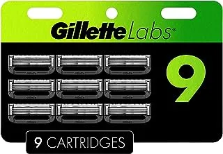 GilletteLabs Razor Blade Refills, Compatible with GilletteLabs with Exfoliating Bar by Gillette and Heated Razor, 9 Refills