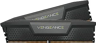 ذاكرة سطح المكتب المحسنة من Corsair VENGEANCE DDR5 32GB (2x16GB) 6400MHz C32 Intel (تنظيم الجهد الكهربي على اللوحة، ملفات تعريف XMP 3.0 مخصصة، مبدد حرارة من الألومنيوم الصلب) أسود