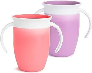 Munchkin Miracle 360 Trainer Cup, Pink/Purple, 7 Oz, 2 Count