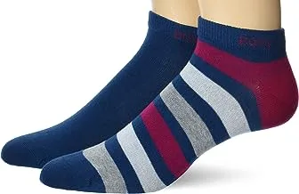 Hugo Boss mens 2-pack Solid and Stripe Cotton Ankle Socks Casual Sock