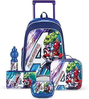 Trucare Disney Avengers Mighty Avengers 5-in-1 Trolley Box Set for Boys, 18-inch Size, Blue