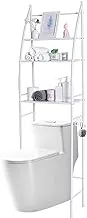 SKY-TOUCH Toilet Storage Rack 3 Tier, Bathroom Storage Shelf Easy To Assemble Toilet Bathroom Shelf No Drilling Toilet Organizer