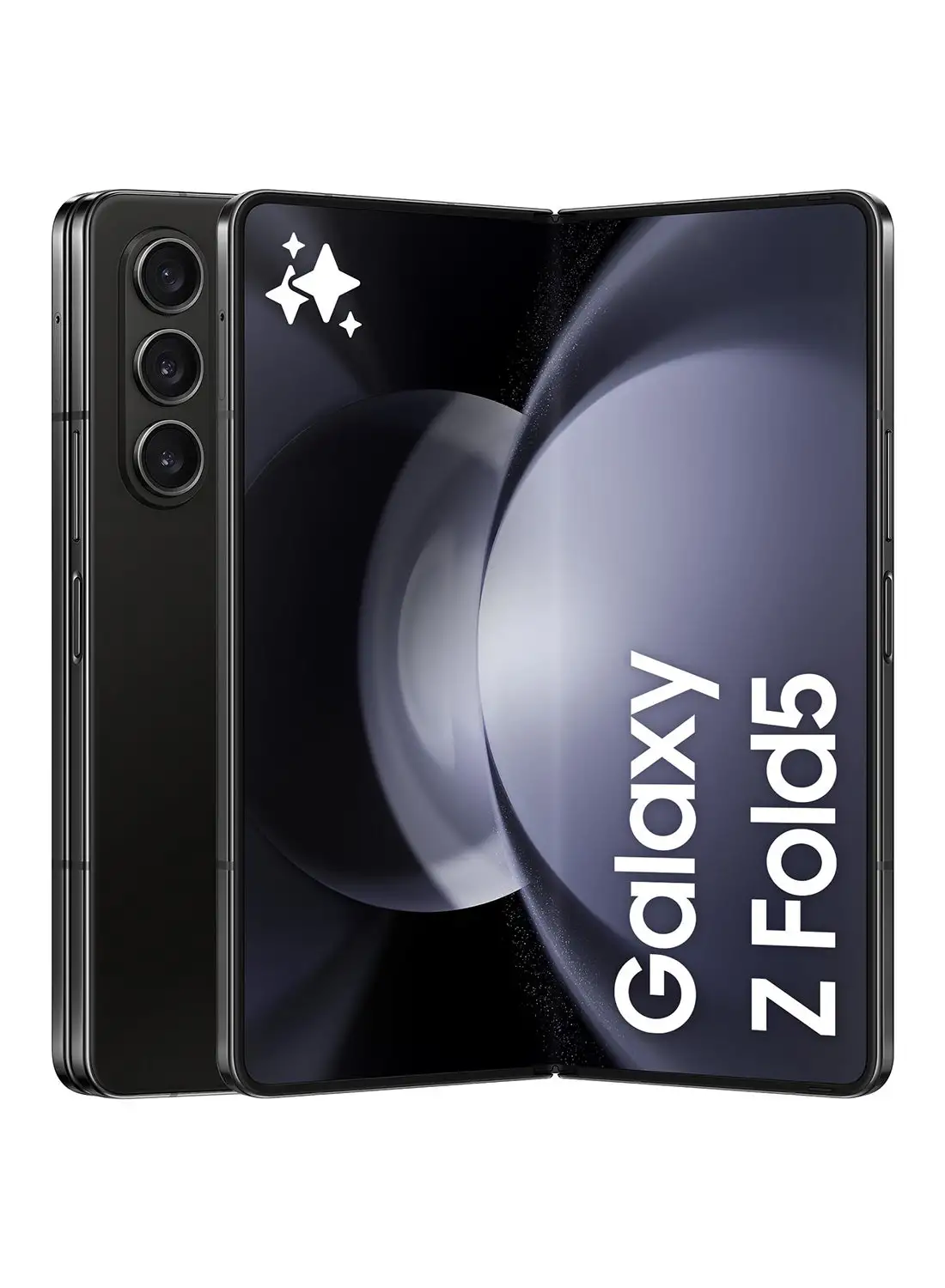 هاتف سامسونج جالاكسي Z فولد 5 ثنائي الشريحة بلون أسود فانتوم وذاكرة وصول عشوائي سعتها 12 جيجابايت وذاكرة تخزين داخلية 512 جيجابايت يدعم تقنية 5G - إصدار الشرق الأوسط