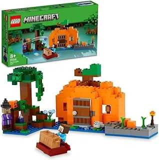 LEGO 21248 Minecraft The Pumpkin Farm Set, Buildable House Toy with a Frog, Boat, Treasure Chest plus Steve and Witch Figures, Swamp Biome Action Toys, Gift for Kids, Boys, Girls