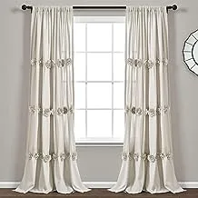 Lush Decor, Neutral Darla Window Curtain Single Panel, 84