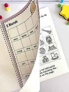 Phonics Cut and Paste Workbook for Kids (Learning Blends). Paperback Book with High Quality Print and Premium Quality Binding