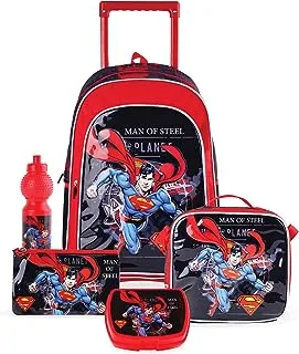 Trucare Warner Bros 'Superman Man of Tomorrow 5-in-1 Trolley Box Set للأولاد ، مقاس 18 بوصة ، أسود