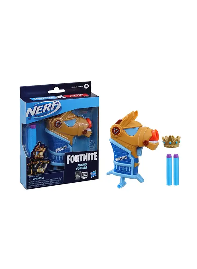 NERF Nerf Fortnite Micro Y0Nd3R Mini Dart-Firing Blaster -- Fortnite Y0Nd3R Outfit Design -- Includes 2 Nerf Elite Darts And Removable Crown