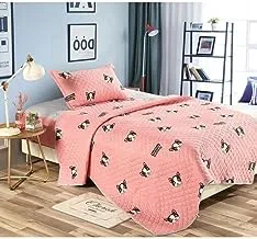 Home Concept Polyester Bulldog Printed Comforter 3-Piece Set, Multicolor