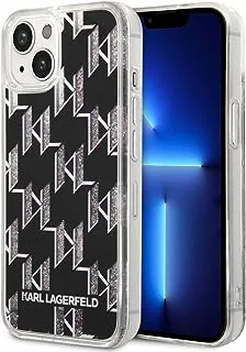 CG MOBILE Karl Lagerfeld Liquid Glitter Case Monogram Pattern & Multicolor Glitter Scratch Resistant/Non-Slipping/Anti-Scratch Compatible With iPhone14 Max 6.7