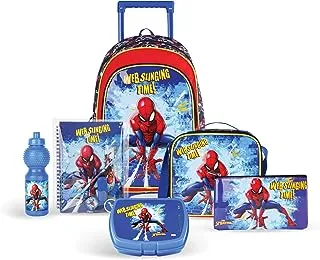 Trucare Marvel Spiderman Web Sling Time Action 6 in 1 Trolley Box Set, 18 Inch Size