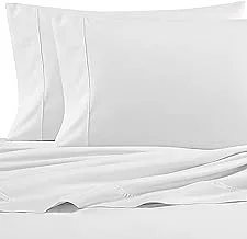 Nautica - Twin Sheets, Cotton Percale Bedding Set, Dorm Room Essentials (Solid White, Twin)