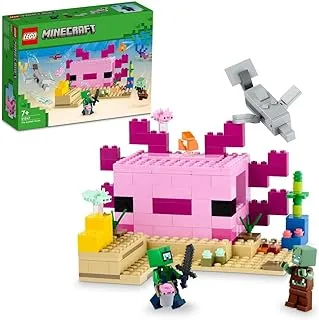 LEGO 21247 Minecraft The Axolotl House Set, Buildable Underwater Base with Diver Explorer, Zombie plus Dolphin and Puffer Fish Figures, Adventure Toys for Kids, Girls, Boys Aged 7 Plus (Pre-Order Now)
