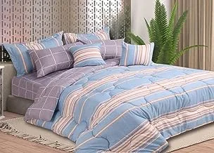 هوم كونسيبت AR-034 طقم لحاف سرير مناسب لجميع المواسم مكون من 8 قطع لسرير مزدوج، متعدد الألوان