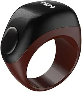 UMEOX iQIBLA Smart Tasbih Zikr Ring Flex (F01) Plastic Version, 3 Sizes, Muslim Prayer, Prayer timing reminder, OLED display Tasbih Counter, Smart Ring - خاتم تسبيح (Brown)