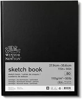 دفتر رسم كلاسيكي من وينسور آند نيوتن، 11 بوصة × 14 بوصة، 80 ورقة، 110 جرامًا للمتر المربع، أبيض طبيعي