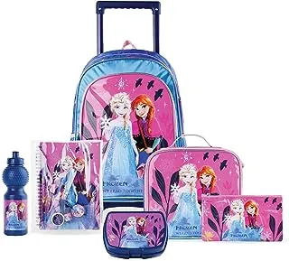 Trucare Disney Frozen We Lead Together 6-in-1 Trolley Box Set for Girls, 16-inch Size, Pink