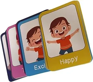 Baanoon Kids English Emotions Cards, Multicolor, Ages 3+, Emotional Intelligence, Self-Improvement, Games, 16 Count