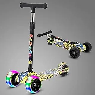 Kids Scooter 3 Wheels Scooter For Kids, Adjustable Handlebars, Light Wheels With Scooters, Gifts 3-8 Years Old Multifunction Foldable Kids Scooter