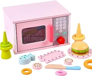 Baanoon Mini Wooden Oven, Pink, Ages 3+, Wood, Pretend Play Toys, 11 Pieces