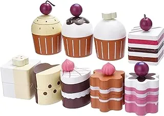 Baanoon Happy Occasions Kids Soiree Cake Pieces, Beige, 3 Years & Above, Pretend Toys, 9 Pieces