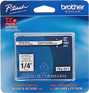 Brother Genuine P-touch TZE-211 Label Tape 1, 1/4