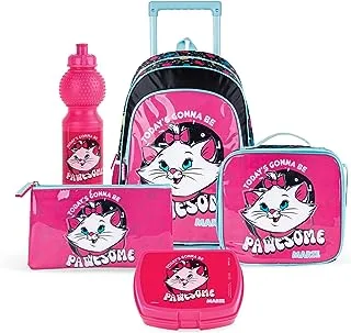 Trucare Disney Marie Pawesome 5-in-1 Trolley Box Set for Girls, 18-inch Size, Pink