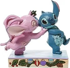Enesco Disney Traditions من Jim Shore Angel and Stitch Mistletoe Kiss تمثال، 6 بوصة، متعدد الألوان