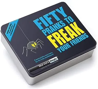 Marvin's Magic - Fifty Pranks to Freak Your Friends | Amazing Magic Tricks for Kids in Gift Tin | Includes Novelty Parking Ticket, Realistic Coffee Spill, Amazing Sponge Rock + More