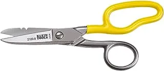 Klein Tools 2100-8 Scissors, Electrician Free Fall Snips, Stainless Steel Cut 19 and 23 AWG Electrical Communication Wire, Cable and Cordage, One Size