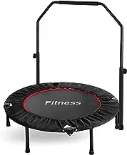 Fitness Trampoline, Folding Trampoline Diameter 102 cm, Mini Indoor Trampoline with Adjustable Handle, for Adults and Children, Load 150 kg