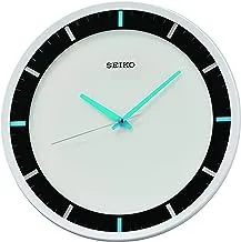Seiko 12 Inch Mari Art Deco Wall Clock, Matte White