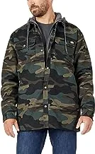 Dickies mens Fleece Hooded Duck Shirt Jacket with Hydroshield Work Utility Outerwear