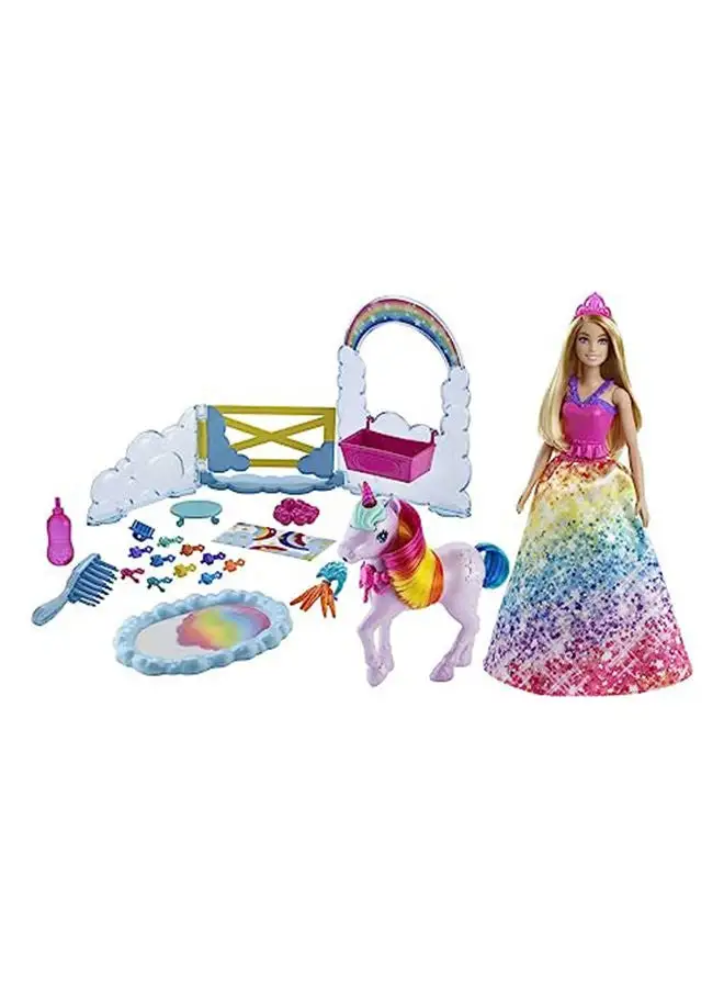 Barbie Barbie Dreamtopia Playset With Barbie Doll, Pet Unicorn And Color Change Potty Feature Gtg01