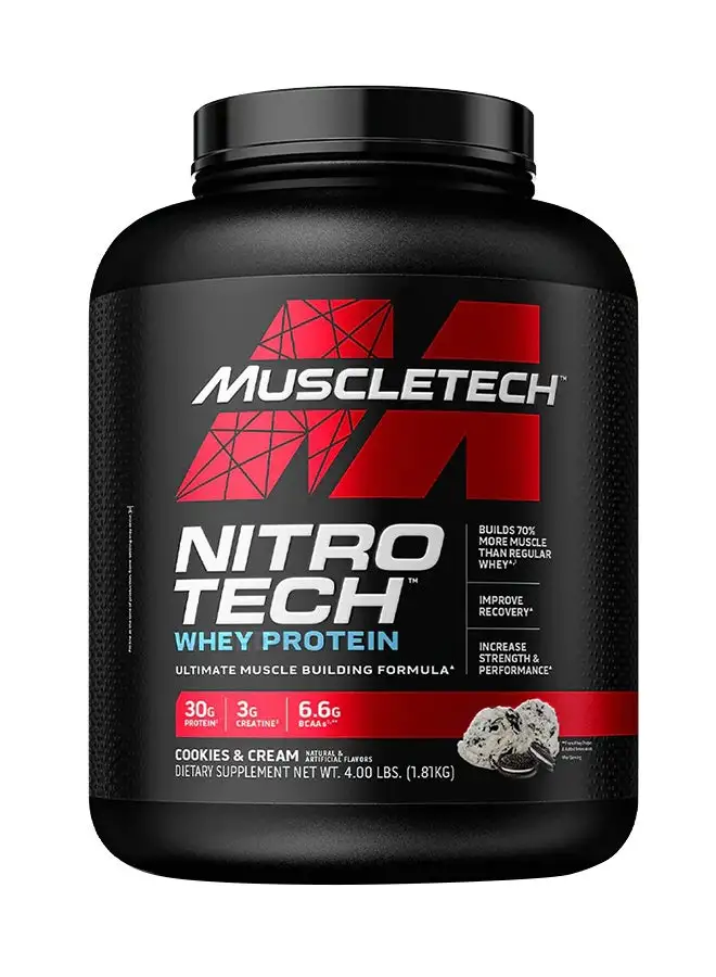 MuscleTech Nitro Tech Whey Protein Cookies And Cream 4Lb