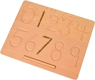 Baanoon Number Plate, Beige, Ages 3+, Wooden Number Plate, English Learning, Educational Toys, 2 Pieces