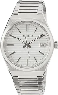 Seiko Essential White Dial stainless steel bracelet watch for men SUR553P
