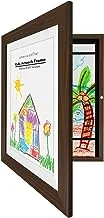 Americanflat10x12.5 Kids Artwork Picture Frame in Walnut- Displays 8.5x11 With Mat and 10x12.5 Without Mat - Composite Wood with Shatter Resistant Glass - Horizontal and Vertical Formats