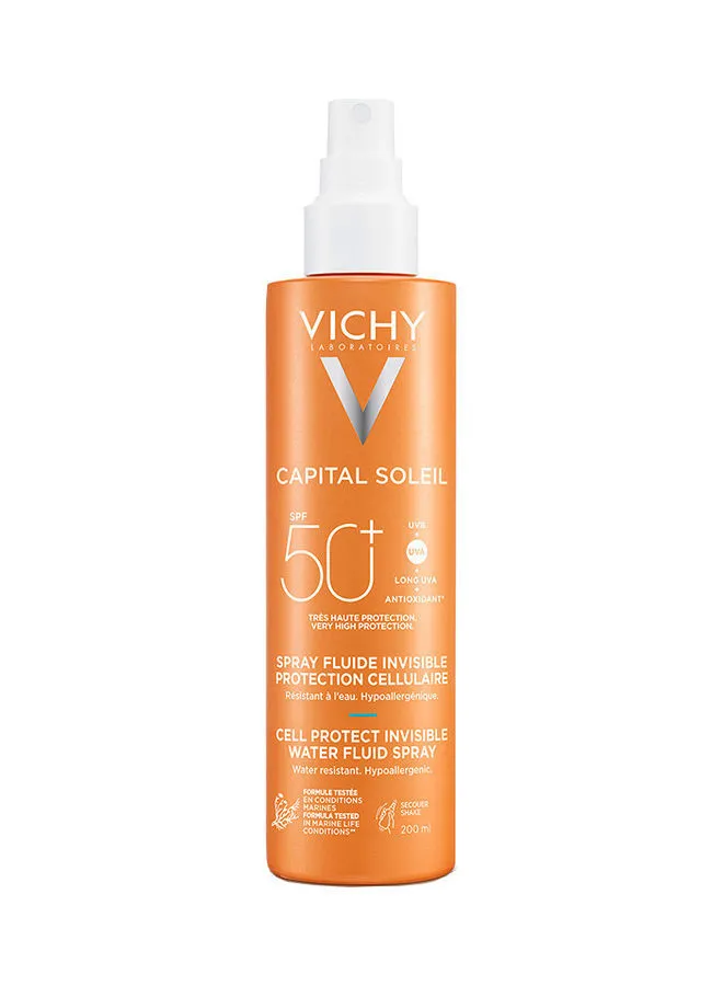 VICHY Capital Soleil Invisible Fluid Sunscreen Spray SPF50+ for Face and Body 200ml