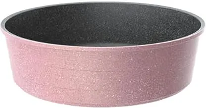 Neoflam Non-Stick Round Granite Tray with Handles, 24 cm Size, Pink