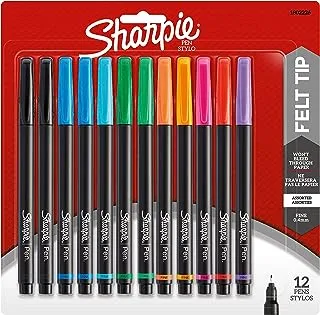 Sharpie Pen | Fine Point, Assorted Colors, Quick Drying Ink, 12 Count