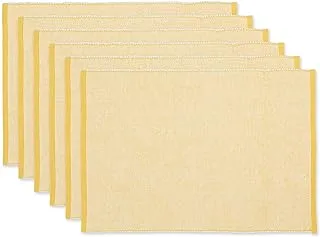 DII Eco-Friendly Fine Ribbed Collection Placemat Set, 13x19, Honey Gold