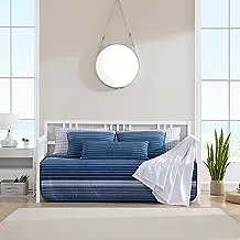 نوتيكا - مجموعات سرير نهارية، طقم سرير قطني قابل للعكس مع أغطية وسادة وأغطية متطابقة، ديكور منزلي خفيف الوزن لجميع المواسم (أزرق كوف سايد، سرير نهاري)