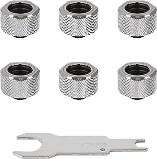 Thermaltake Pacific Chrome 4 Build-in O-Rings C-Pro G1/4 PETG 16mm OD Compression Fitting 6 Pack CL-W213-CU00SL-B