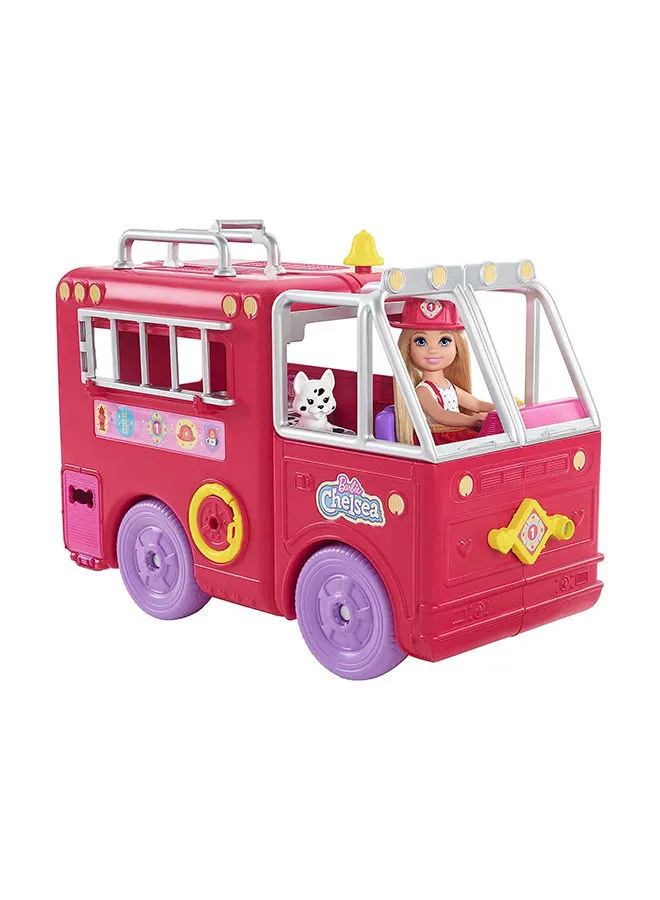 Barbie 12 Pieces Club Chelsea Fire Truck Toy