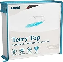 LUCID Premium Hypoallergenic 100% Waterproof Mattress Protector - Universal Fit, Cotton Terry Top, Full, White