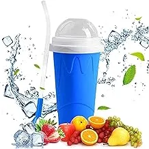 Slushie Maker Cup,Magic Quick Frozen Smoothies Cup,Portable Squeeze Cup Slushy Maker,Double Layer Squeeze Cup,DIY Homemade Smoothie Cups for Children And Family (Blue1)1